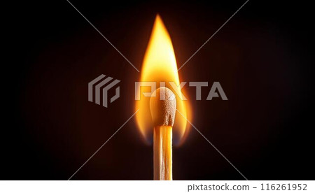 A flame of a matchstick on a black background_02_AI generated image 116261952