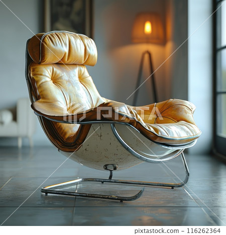 Vintage Leather Armchair in Modern Room 116262364