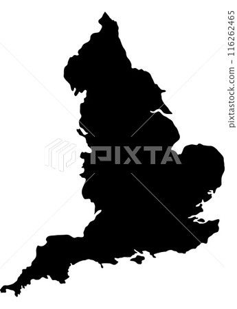 Black Silhouette of a england Country land Map Black Silhouette of a england Country land Map 116262465