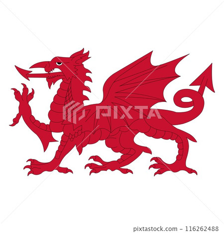 Wales Flag symbol. official National Wales flag. Wales Flag symbol. official National Wales flag. 116262488