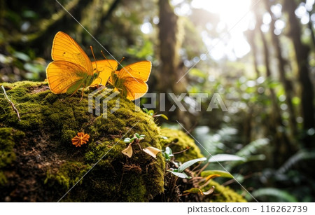 Sunlit Butterflies in Forest Sunlit Butterflies in Forest 116262739