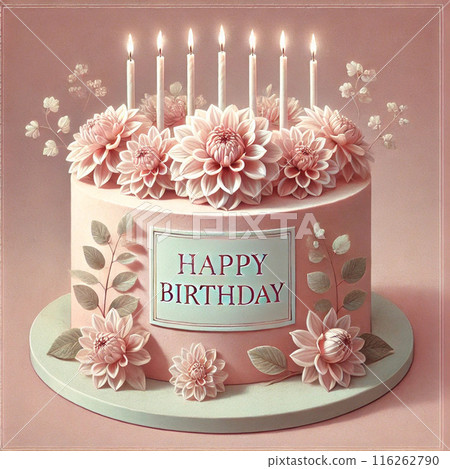 Strawberry and flower birthday cake 116262790