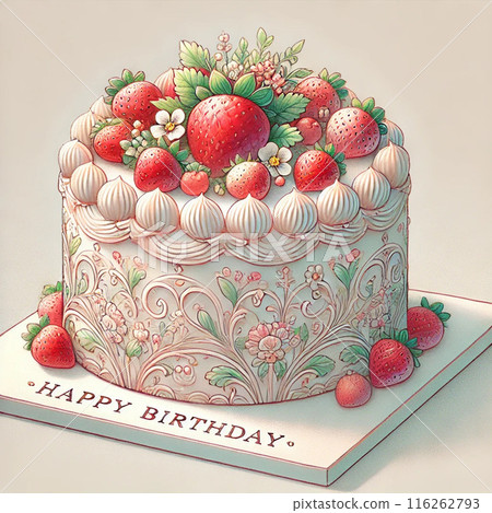 Strawberry and flower birthday cake Strawberry and flower birthday cake 116262793
