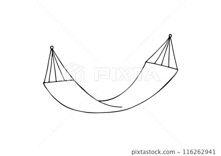Hand-drawn hammock. Illustration isolated on the white background 116262941