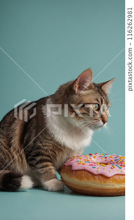 cat and a donut cat and a donut 116262981
