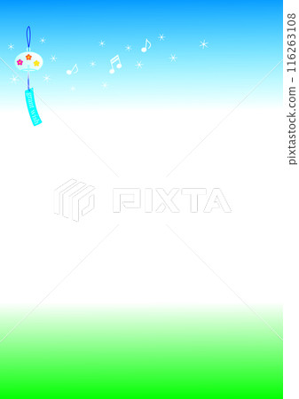 Wind chimes, sky and greenery 116263108