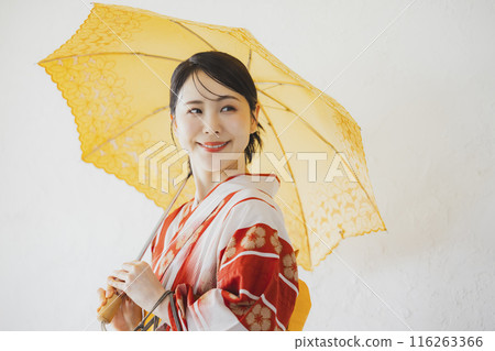 Yukata woman parasol Yukata woman parasol 116263366