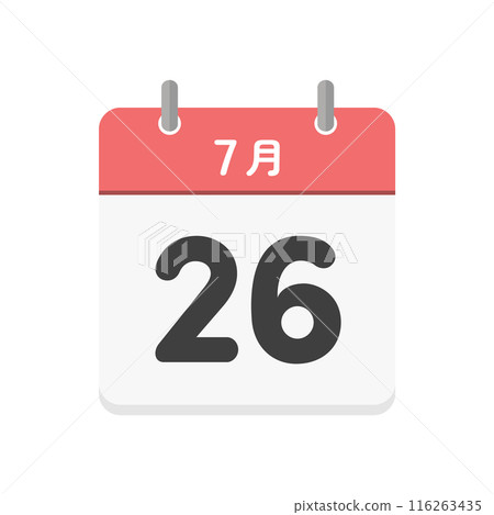 July 26th daily calendar icon - Illustration material of a Japanese calendar with the date 7/26 116263435