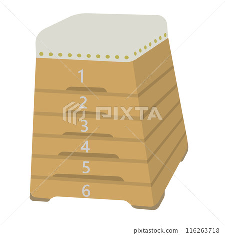 Illustration of a six-step vaulting box 116263718