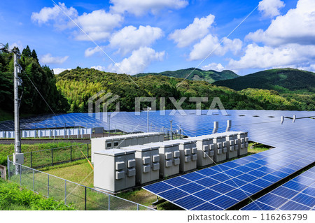 Solar panels and substation equipment Solar panels and substation equipment 116263799
