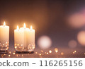 burning candles in the dark 116265156