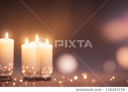 burning candles in the dark 116265156