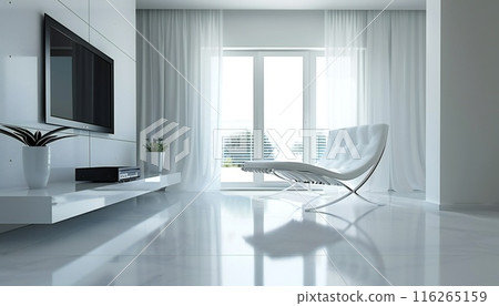 The aesthetic flow of a minimalist interior design 116265159