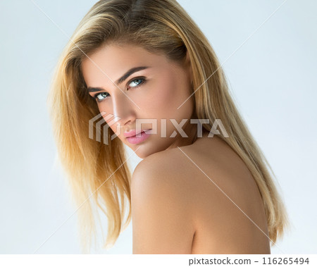 Portrait of beautiful blonde woman in studio Portrait of beautiful blonde woman in studio 116265494