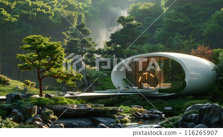 Future living spaces in sync with the natural world 116265907