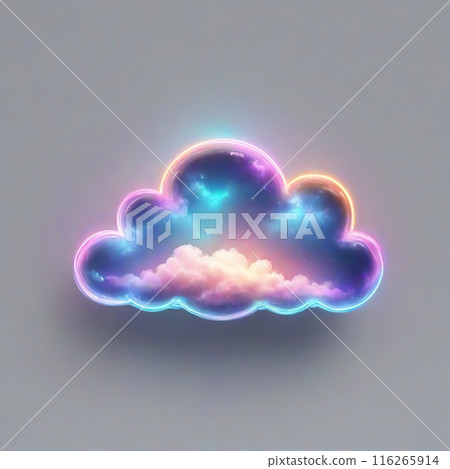 Clouds with neon light on a gray background.  116265914