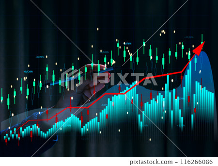 Virtual neon graph and female hand, profit analysis and sales growth dynamics Virtual neon graph and female hand, profit analysis and sales growth dynamics 116266086