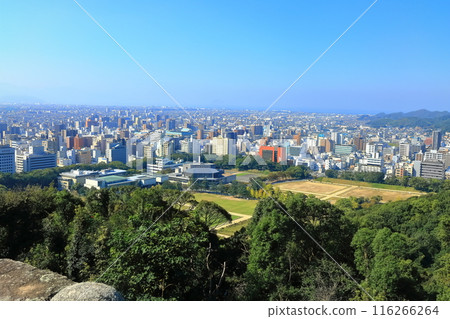 [Ehime Prefecture] Matsuyama city and townscape as seen from Matsuyama Castle 116266264