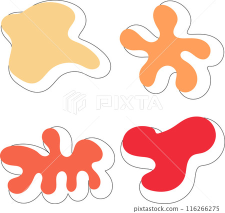 Multicolored blots with outline on isolated background 116266275