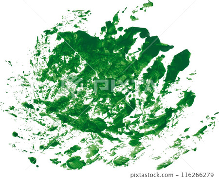 Strokes of acrylic green paint on isolated background 116266279