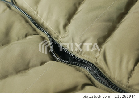 Close-up of a zipper with a slider Close-up of a zipper with a slider 116266914