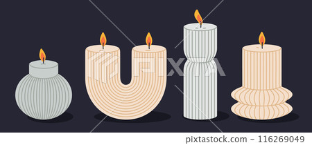 Abstract twisted shapes seamless pattern. Doodle scribble lines endless design, colorful creative minimalist style flat vector background illustration. Funny scribble shapes pattern 116269049