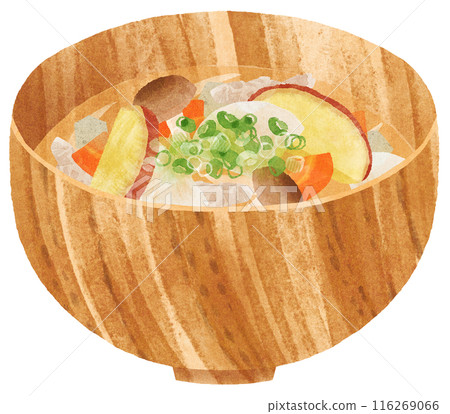 美味的豬肉湯水彩觸感 116269066