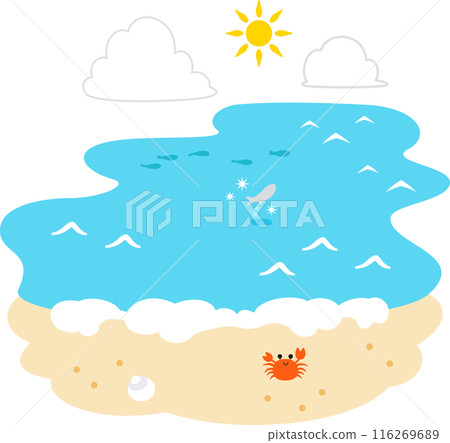 從沙灘上眺望大海的風景 從沙灘上眺望大海的風景 116269689