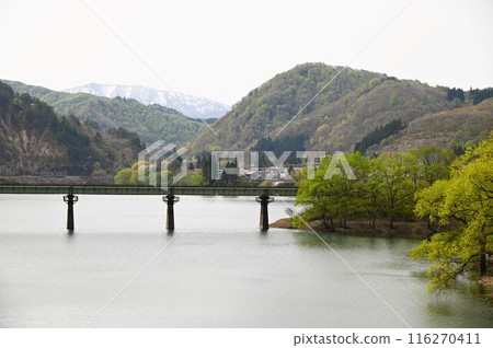 Spring in Yuda, Kitakami Line Railway Bridge 116270411