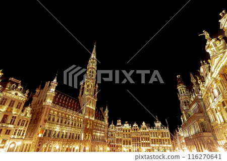 Belgium Brussels Grand Place illuminated 116270641