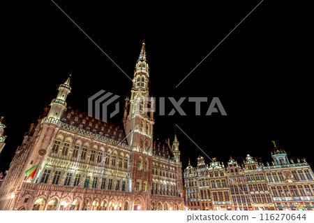Belgium Brussels Grand Place illuminated 116270644