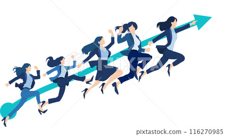 跳躍的女商人的插圖 116270985