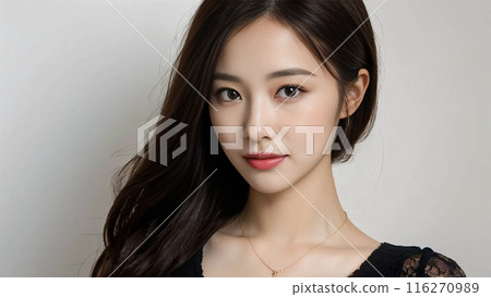 一個穿著黑色連衣裙的女人 116270989