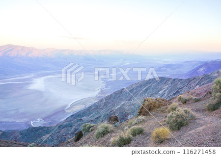 View of the desolate land from the top of the mountain 116271458