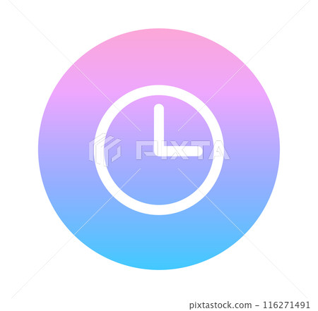 Pink and blue gradient clock icon 116271491