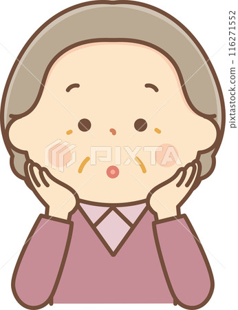 堅持她的頭的資深婦女 116271552