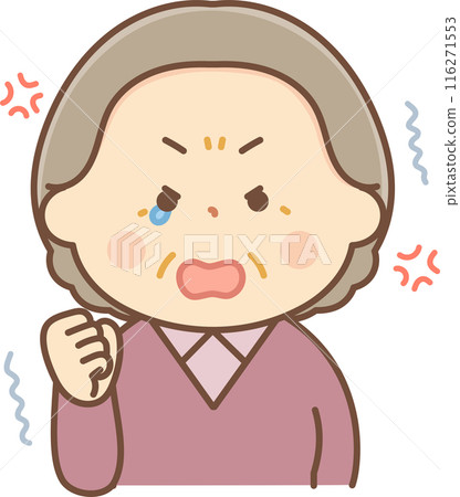 老婦人氣得渾身發抖 老婦人氣得渾身發抖 116271553