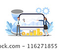 Cost Management and Optimization concept. Strategic financial and marketing analysis for budget optimization. Flat vector illustration 116271855