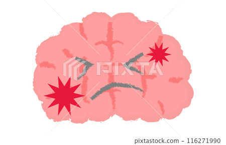 Image of cerebral infarction: tired brain, handwritten style Image of cerebral infarction: tired brain, handwritten style 116271990
