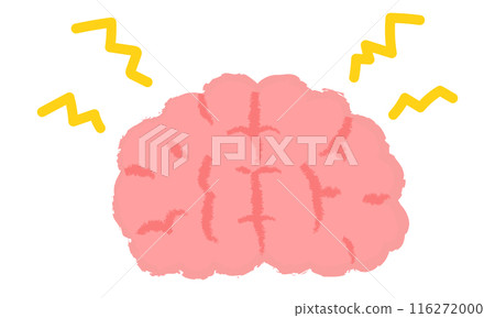 Image of a headache Handwritten style Brain character Image of a headache Handwritten style Brain character 116272000