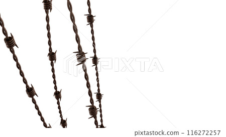 The rusty barbed wire png image 3d rendering. The rusty barbed wire png image 3d rendering. 116272257