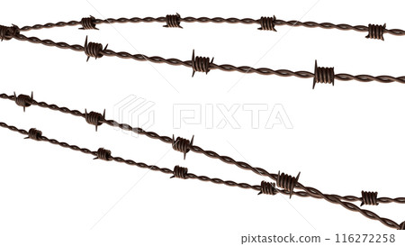 The rusty barbed wire png image 3d rendering. The rusty barbed wire png image 3d rendering. 116272258