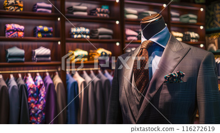 豪華精品店展示的時尚西裝 116272619