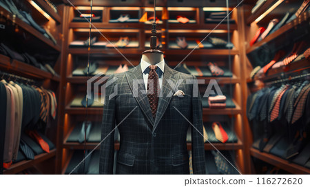 豪華精品店展示的時尚西裝 116272620