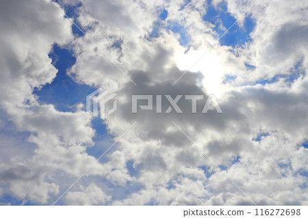 Cloudy blue sky, sunlight 116272698