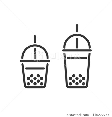 Bubble Milk Tea. Simple vector icon for logo 116272733