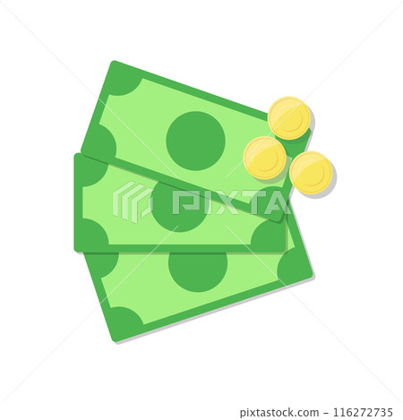 Money, banknotes with coins. Vector for design 116272735