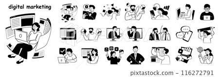 人物商務時尚插畫素材 116272791