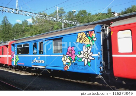 The beauty of the trains is striking. The Arosa Line trains that run occasionally are adorable and soothing. 116273049