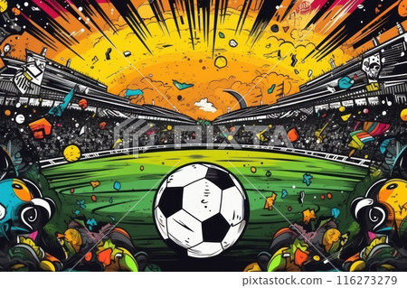 soccer stadium football doodle art illustration background 116273279